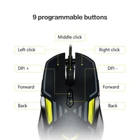 מחשב נייד Delux M628 Gaming Mouse RGB Blacklit 16000DPI מחשב גיימינג עכבר ארגונומי אופטי קווית עכברים Overwatch גיימר מחשב נייד (5)