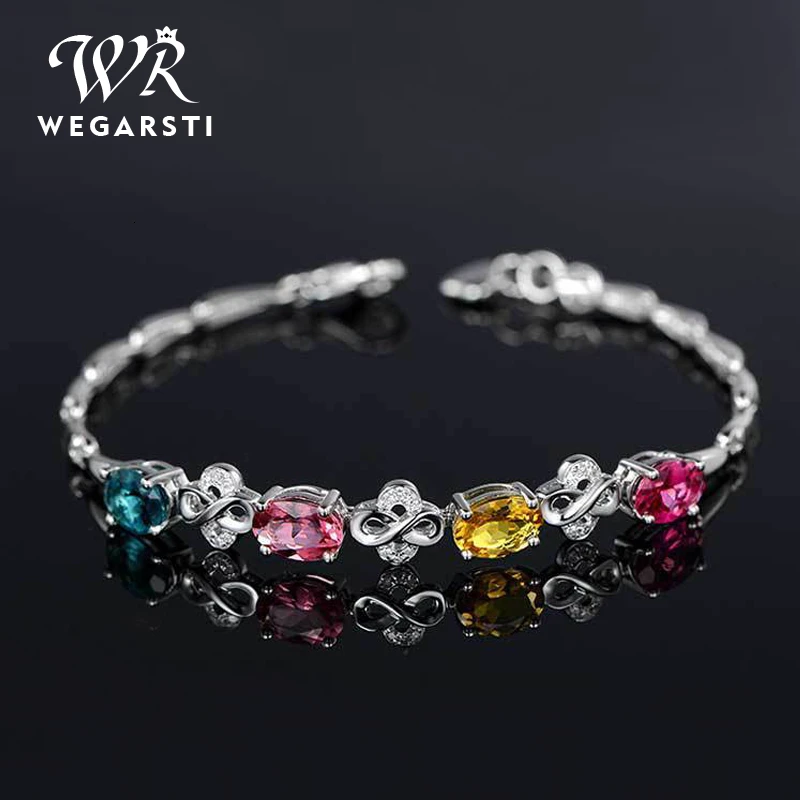 WEGARASTI, серебро 925, ювелирный браслет, модный, роскошный, драгоценный камень, женский браслет, 925 пробы, серебряный браслет, свадебные, вечерние, подарок