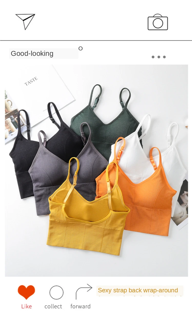 U-shaped Back Bra Tube Top Women Crop Top Daisy Pattern Sexy Lingerie Bra Sports Fashion Street Top