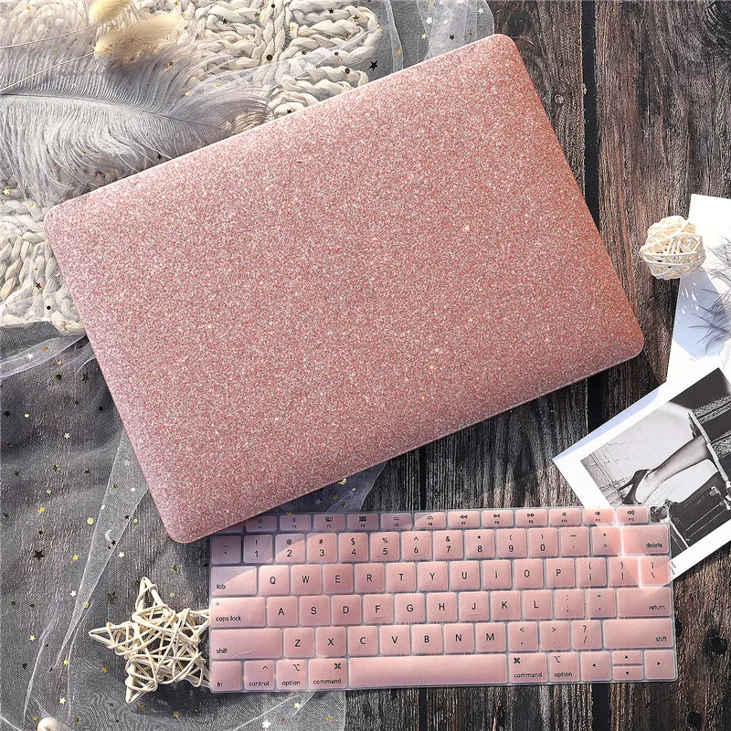 Rose gold Шикарный чехол для ноутбука Macbook Air 13 Touch ID A1932 retina Pro 13 1" Touch bar A2159 A1989 A1990+ чехол для клавиатуры - Цвет: Rose gold