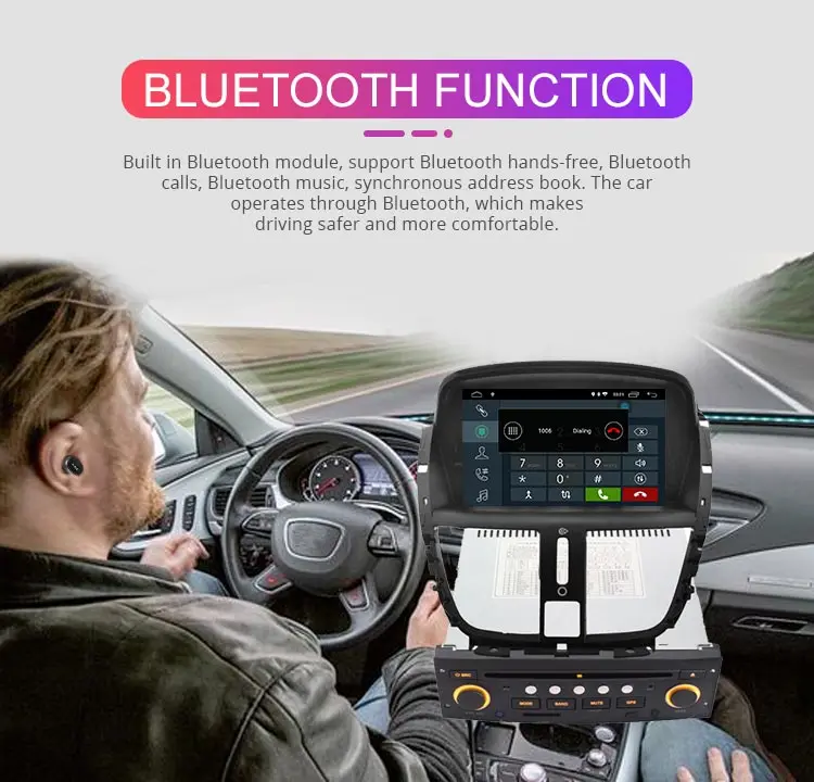 Perfect Besina 1 Din Android 9.0 Car DVD Player For Peugeot 207 207CC 2007 2008 2009 2010 2011 2012 2013 2014 GPS Wifi Multimedia 9