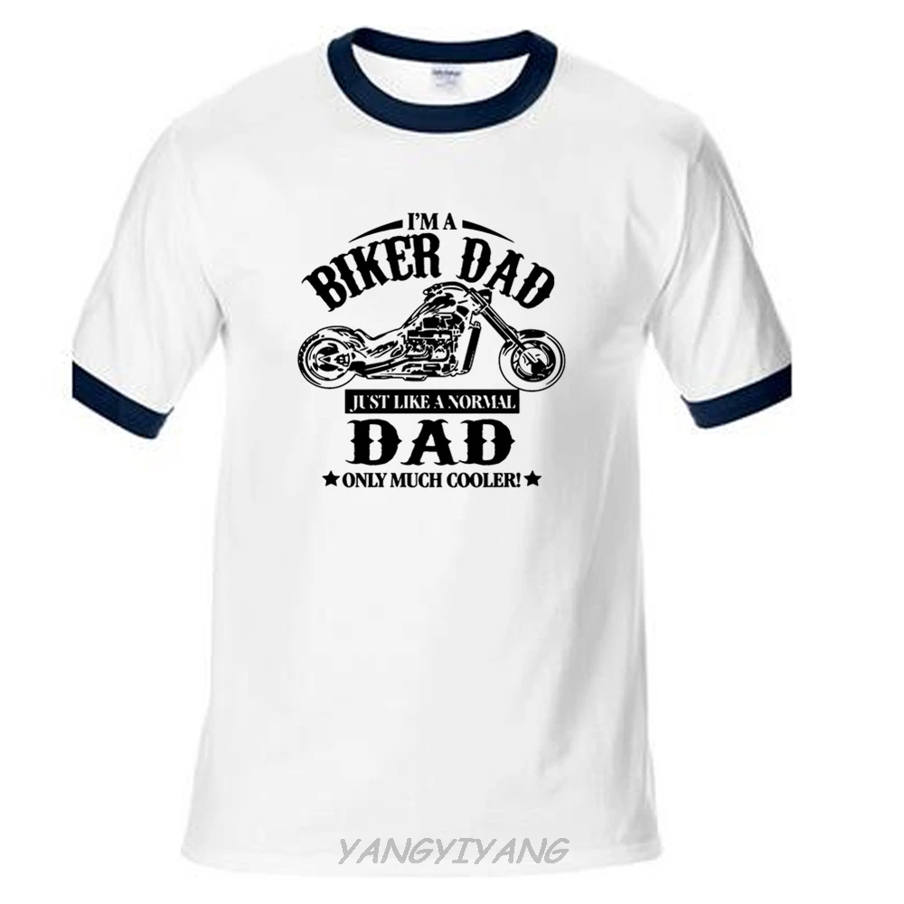 Cool Men T-shirt Biker Dad Mens Motorcycle T Shirt- Christmas Gift for Dad ringer t - Цвет: smae as picture