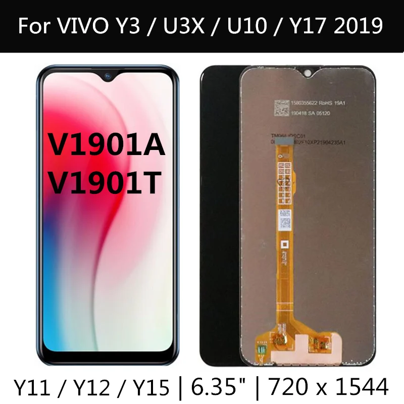 Y15 MENGHONGLLI Écran LCD de téléphone Portable Écran LCD et numériseur Complet pour Vivo U3X Y17 Y11 Y12 U10 Écran Tactile du téléphone Y3 