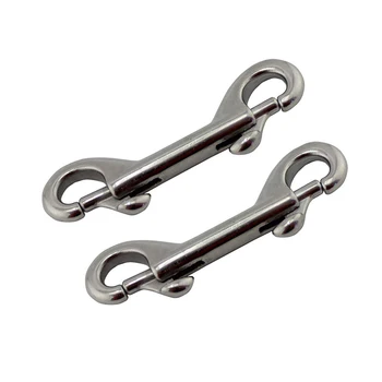 

2PCS Double Ended Scuba Bolt Snap Stainless Steel 316 Heavy Duty 90mm 100mm 115mm Length Double Ended Locking Swivel Snap Hook