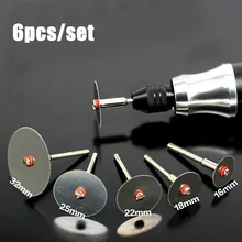 6 Pçs/set Fatia de Aço Inoxidável Mandril para Dremel Rotary Ferramentas de Disco De Corte De Metal com 1 16 18 22 25 32 milímetros Disco De Corte