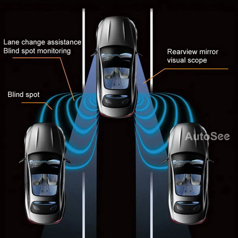 Car BSD слепой точки смене полосы вспомогательный Системы автомобиля Зеркало для слепой зоны обнаружения микроволновая печь Сенсор Системы BSD движения светильник Предупреждение