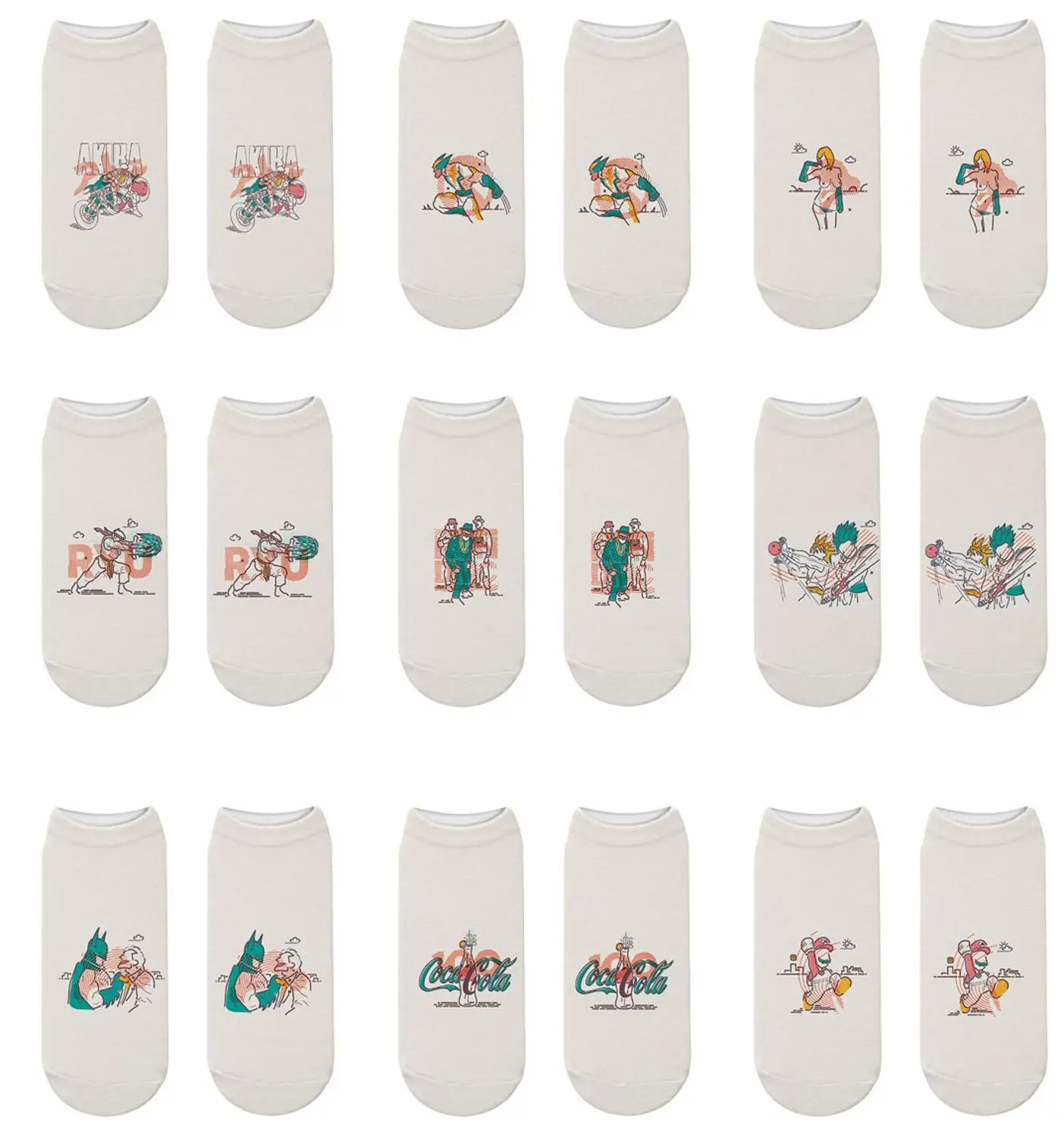 

Fresh Breeze Short Socks With Sexy girl warrior locomotive monster Ankle Sweet Socks Cotton Fashion Harajuku Socks