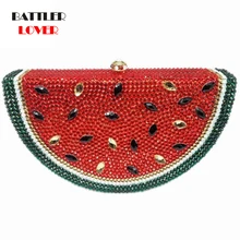 Женские сумки с кристаллами и стразами; вечерние клатчи с рисунком арбуза Банни; Сумочка для невесты; клатч для свадебной вечеринки и выпускного; Minaudiere