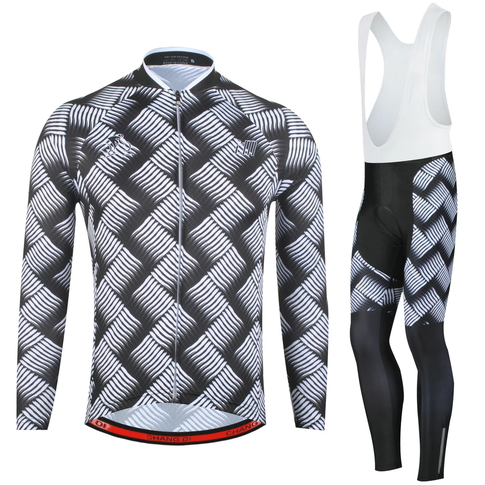 ZM велосипед для мужчин одежда Ropa Ciclismo с длинным рукавом Велоспорт Джерси Брюки Комплект Одежда для велоспорта цикл одежда нагрудник брюки костюмы - Цвет: Jerseys Bib trousers