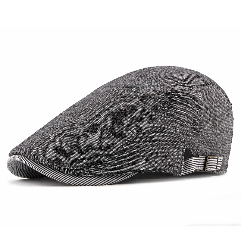 Summer Solid Color Newsboy Caps Men Cotton Flat Peaked Cap Women Painter Beret Hats 10 4