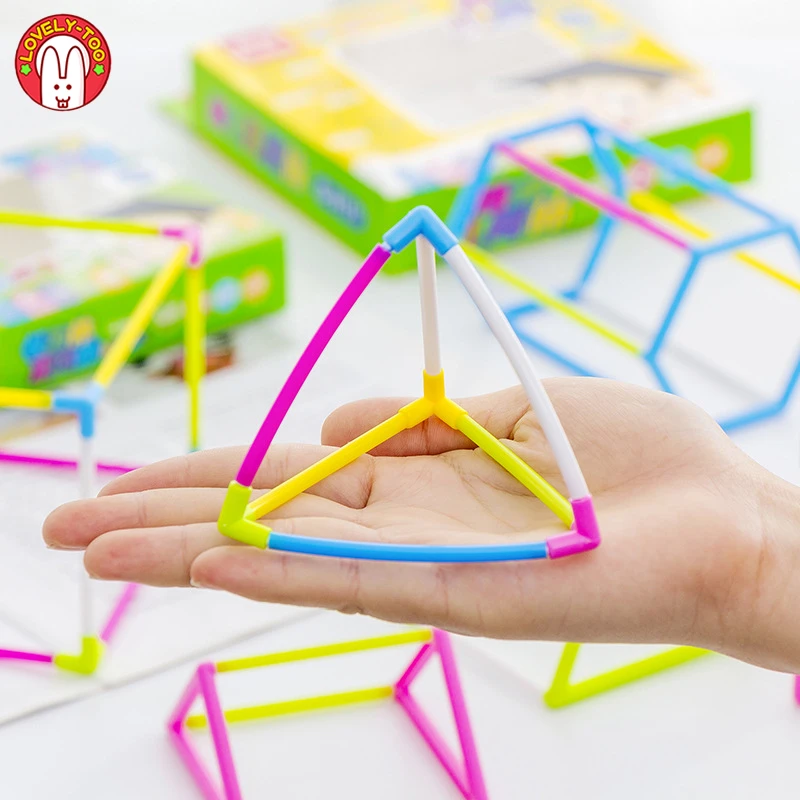 Montesori-juguete de matemáticas para niños, juguete educativo para contar, de 1 a 3 matemáticas ABS, modelo de geometría sólida