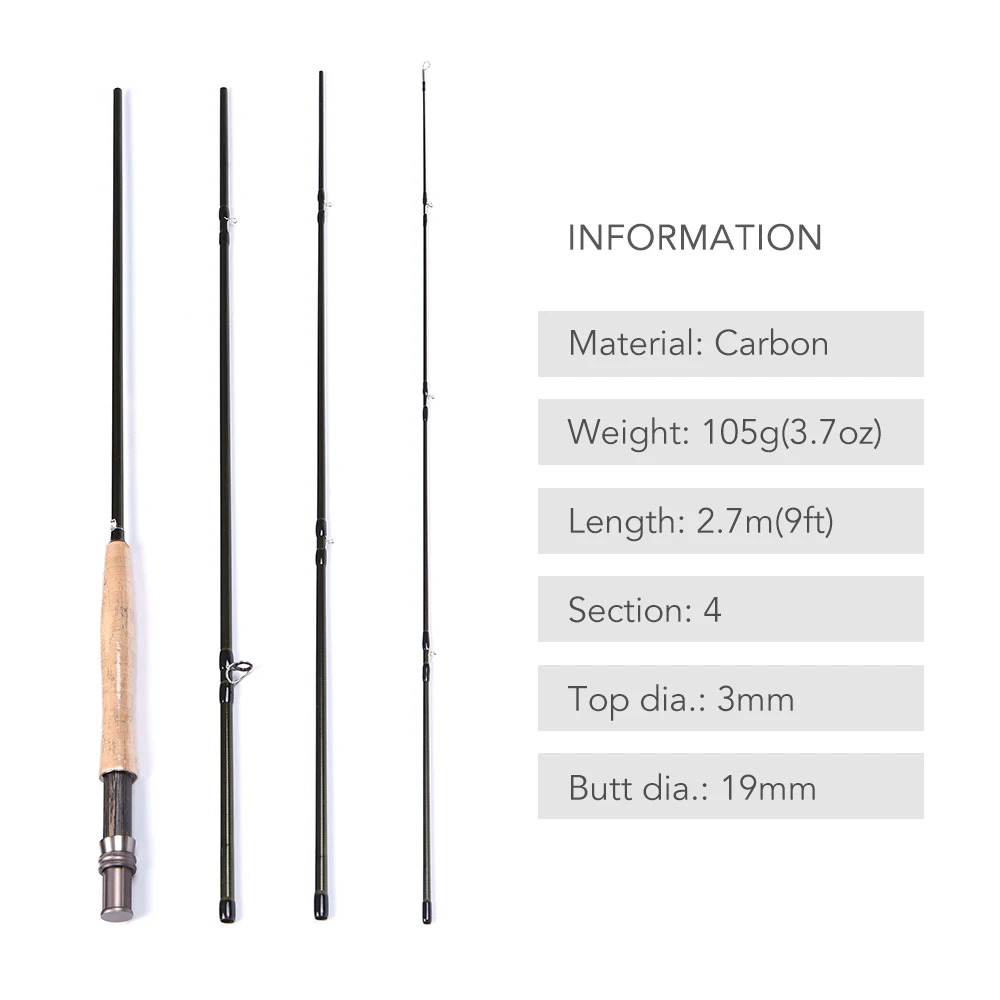 

Blusea Fishing Rod 2.7M 4 Sections Detachable Fishing Pole Super Lightweight Carbon Fishing Rod Fishing Tackle