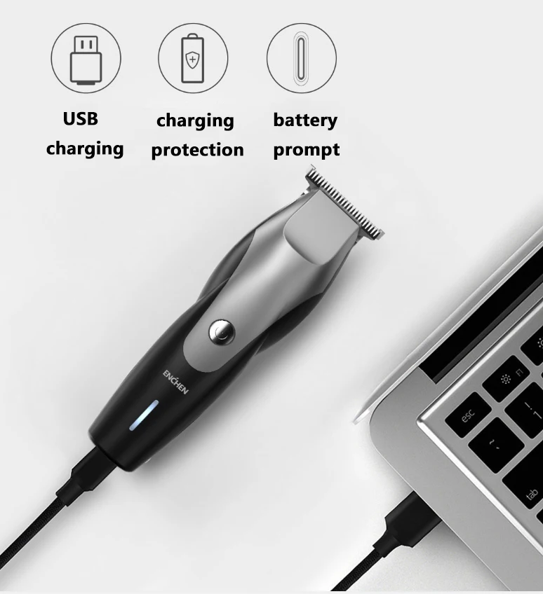 XIAOMI Hummingbird электрическая машинка для стрижки волос usb зарядка с низким уровнем шума триммер для волос с 3 щетками для волос черная профессиональная бритва