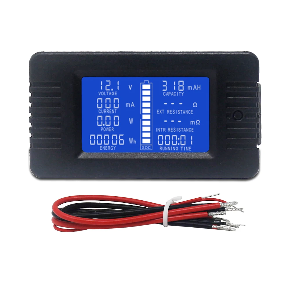 DC Voltmeter Ammeter Power Energy Digital Voltage Current Cap Ohm Hour SOC Meter LCD DC 60-200V 10A/50A/100A/200A/300A Shunt