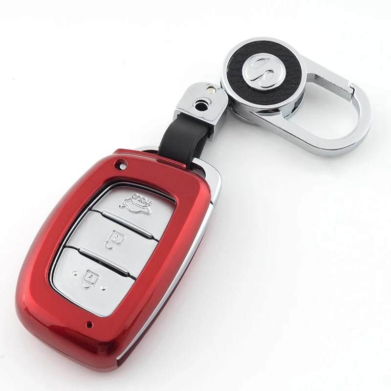 A-red Чехол для ключей автомобиля для hyundai i10 i20 i30 IX25 IX35 IX45 Elantra Accent 3 кнопки Mistra hyundai Solaris ix35 ix45 Verna Santa paint - Название цвета: A-red