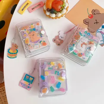 

Cute Rabbit Bear 3 Hole Spiral Notebook Loose Leaf Binder Planner Transparent Diary Journal Stationery Office Supplies