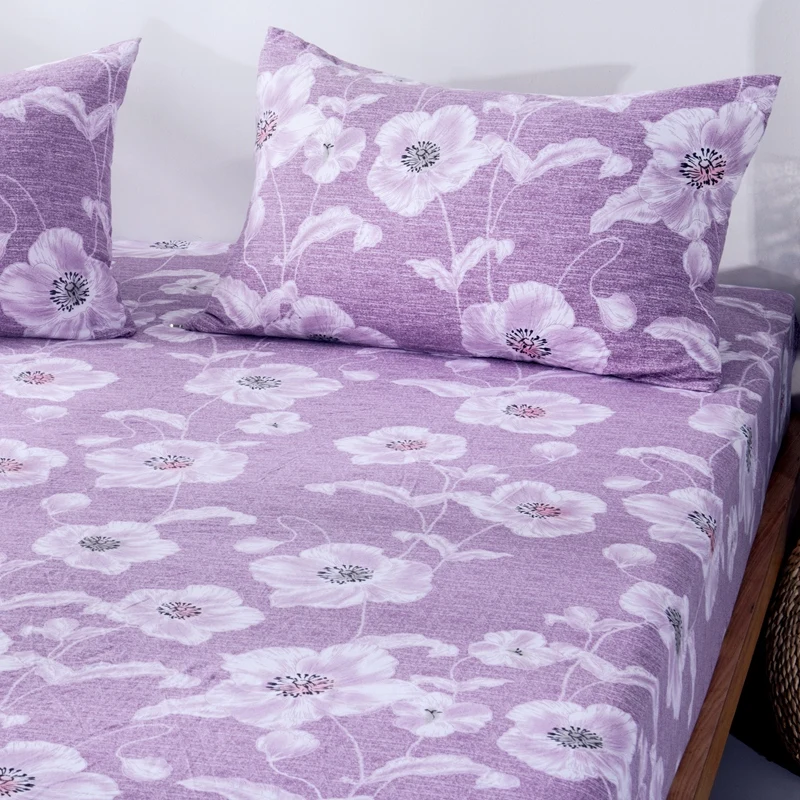  Cotton Fitted Sheet Bed Mattress Cover Bed Cover with Elastic Band Machine Bed Protection Pad Mattr