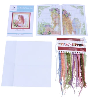 

Crafts Flower Angel Cross Stitch Kit 14CT 35*35cm