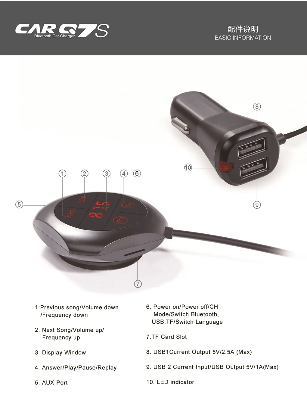 Автомобильный fm-передатчик модулятор Aux Out Bluetooth громкой связи автомобильный комплект с светодиодный монитор Автомобильный MP3-плеер двойной USB поддержка sd-карты u-диск