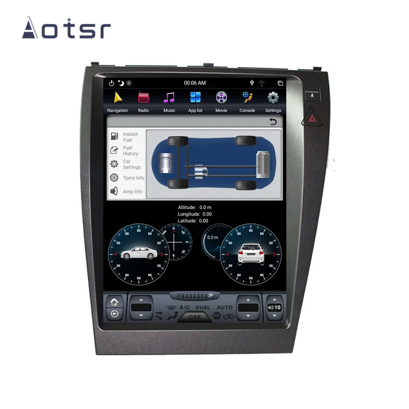Tesla Style Car Player Android 8.1 GPS Tracker Auto For Lexus ES ES240 ES350 Head Unit Car Multimedia Player Recorder 4K Stereo