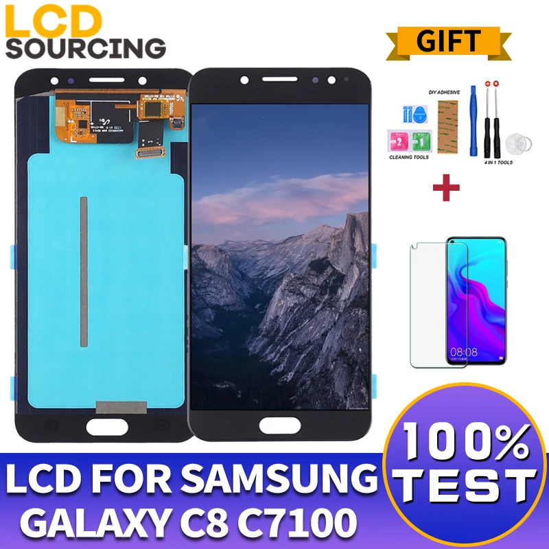 5,5 дюймовый для samsung Galaxy C8 ЖК-дисплей C7100 C710F сенсорный экран в сборе дигитайзер для samsung C8 дисплей Замена