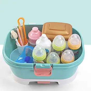 

Baby Bottle Receiving Box Portable Large Baby Tableware Storage Box Drainage Dust-proof Drying Frame Milk Powder Box