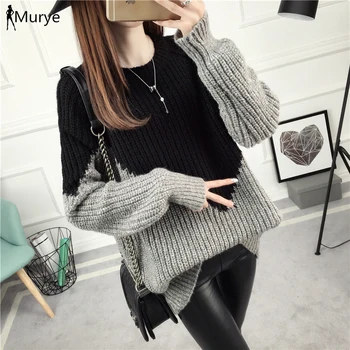 

Winter Knitted Sweater Women Long Sleeve Loose Pullover Korean Shape Wool Oversize Jumper Fashion 2019 Casual Women Clothing New