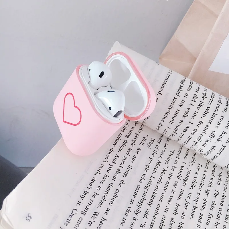 

Fashion Cute Heart Couples Case for Airpods Case Hard PC Wireless Bluetooth Earphone Case Cover Earphone Accessories