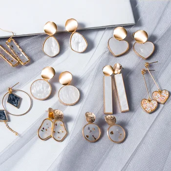 

LOVR Korean Statement Long Earrings For Women Fashion Vintage Geometric Metal Drop Dangle Earring 2020 kolczyki Female Jewelry