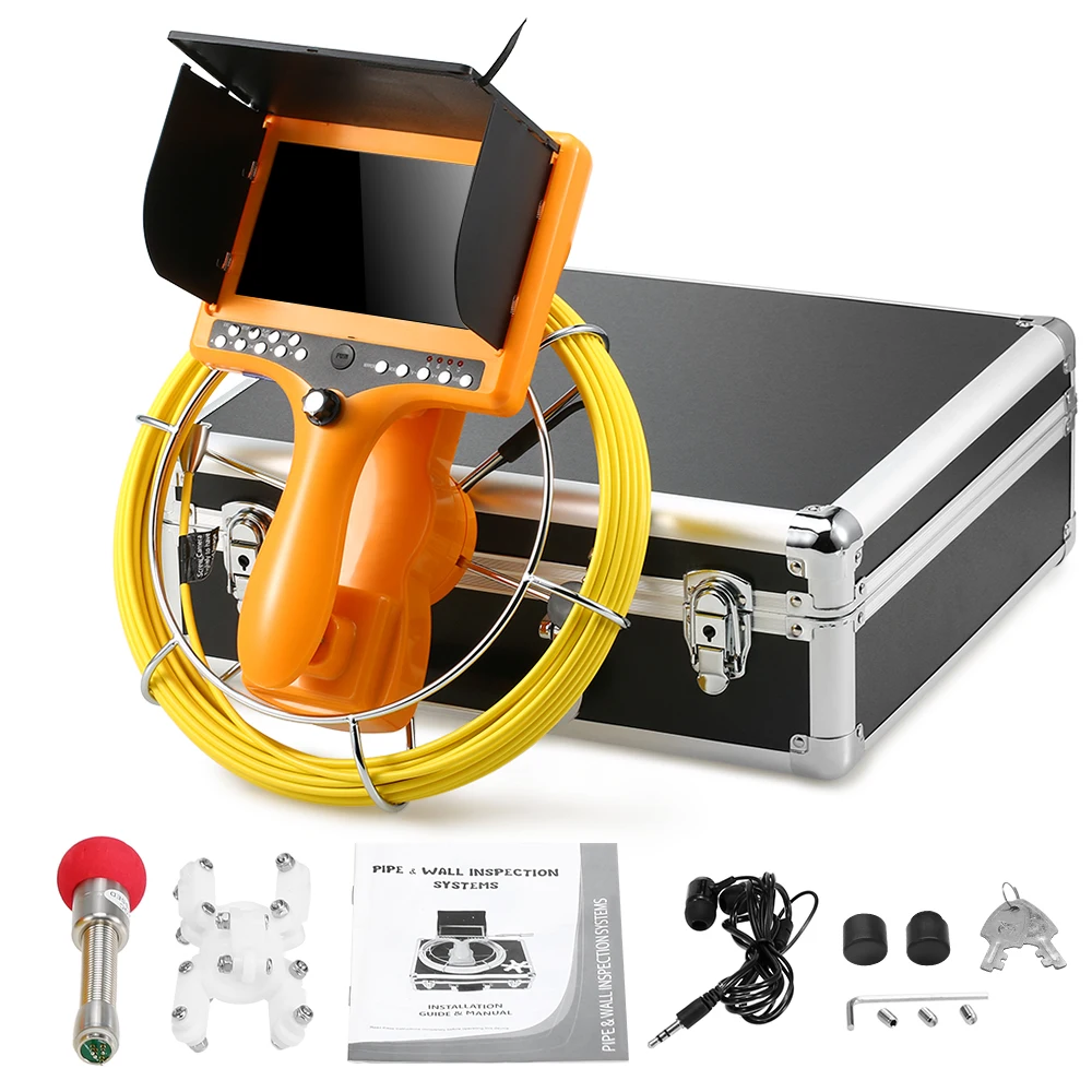 

Drain Pipe Sewer Inspection Camera with DVR Function Distance Counter Industrial Endoscope Inspection Snake Video Camera System