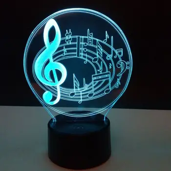 

3D LED Colorful Music Notes Shape Lamp USB Rechargeable Home Decor Table Lamps Bedside Bedroom Baby Sleeping Lighting Nightlight