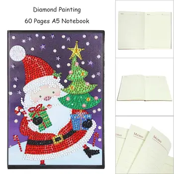 

Hot Sale Diamond Painting DIY Santa Claus Special Shaped Diamond Painting Gloss Dazzling 60 Pages A5 Students Notebook