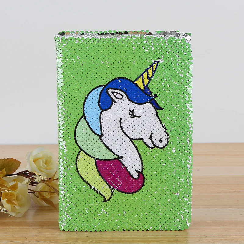 Новый детский блокнот A5 цветной двусторонний дневник с блестками и единорогом