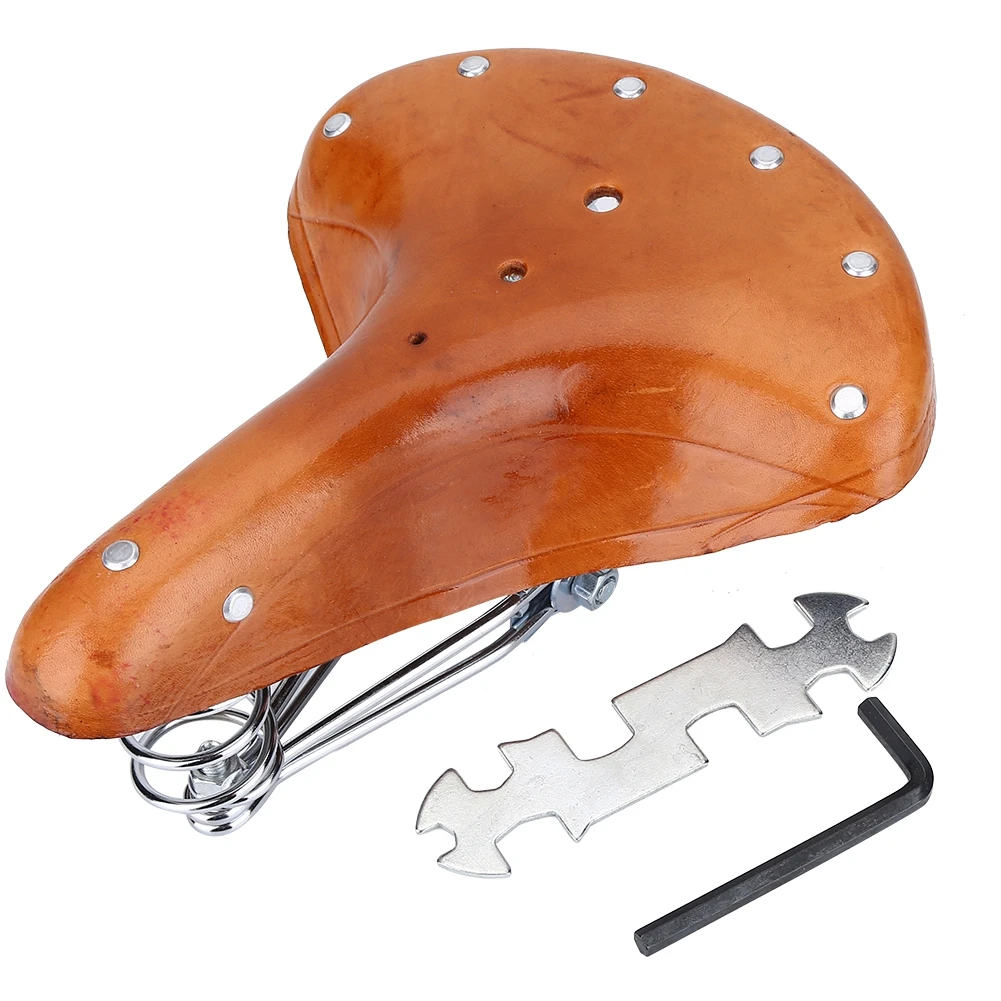 Asiento de bicicleta montaña de de vaca con remaches cómodos y universales, resortes duraderos, sillín de bicicleta|Sillín de AliExpress