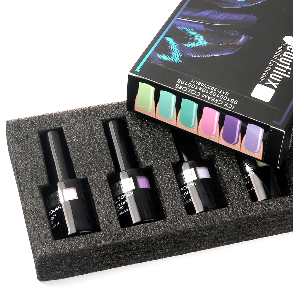 Günstige Beautilux Gel Polish Kit Nagel Salon Gele Nail art Design Polnischen Lack Maniküre Anzug Weihnachten Geschenk Für Mädchen 6 teile satz