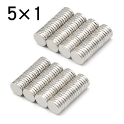 20/50/100/500/1000 Pcs 5x1 Round NdFeB Neodymium Magnet N35 Super Powerful Small imanes Permanent Magnetic Disc