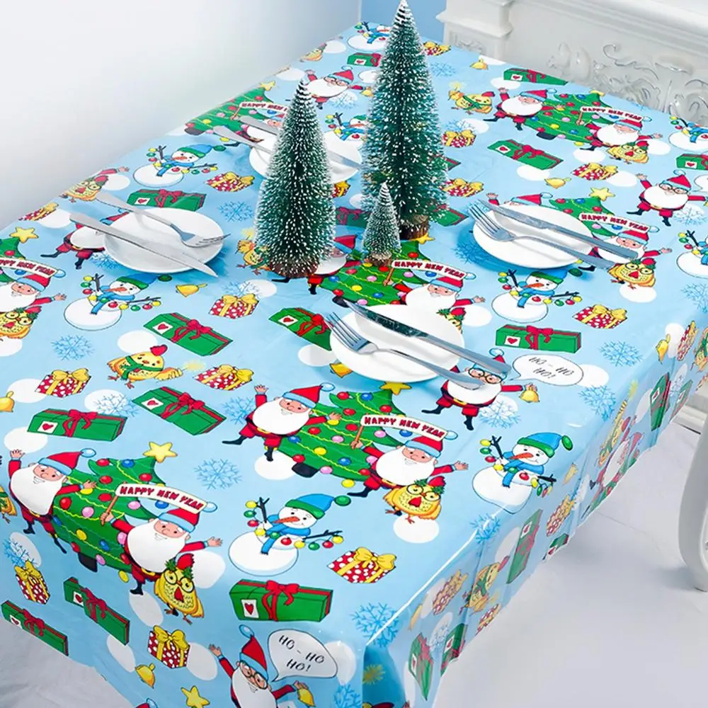 QIFU Merry Christmas скатерть ПВХ 110x180 см рождественские украшения стола для дома Navidad Noel с новогодним декором