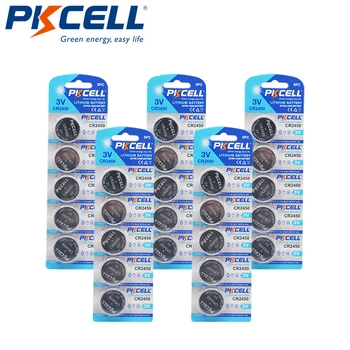 

25PCS/5card 2450 battery CR2450 DL2450 CR2450N ECR2450 BR2450 BR2450-1W 3V lithium battery button cell batteries for clock games