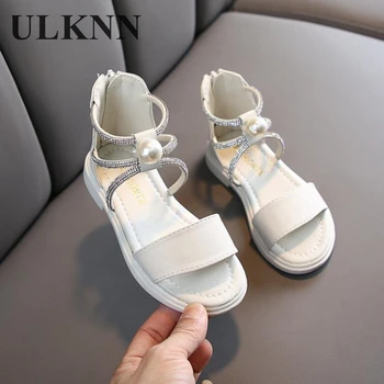 

ULKNN Summer Fashion Roman Boots High-top Girls Sandals Hot Sale Kids Sandals With Beads Child Sandals Girls High Quality Shoes