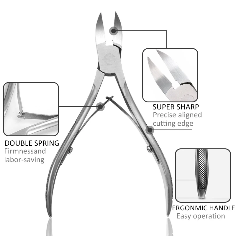 Nail Tool Cuticle Cutter Sharpener, Cuticle Nippers Super Hangnail Remover  Cuticle Clippers, for Fingernails Toenails(black)