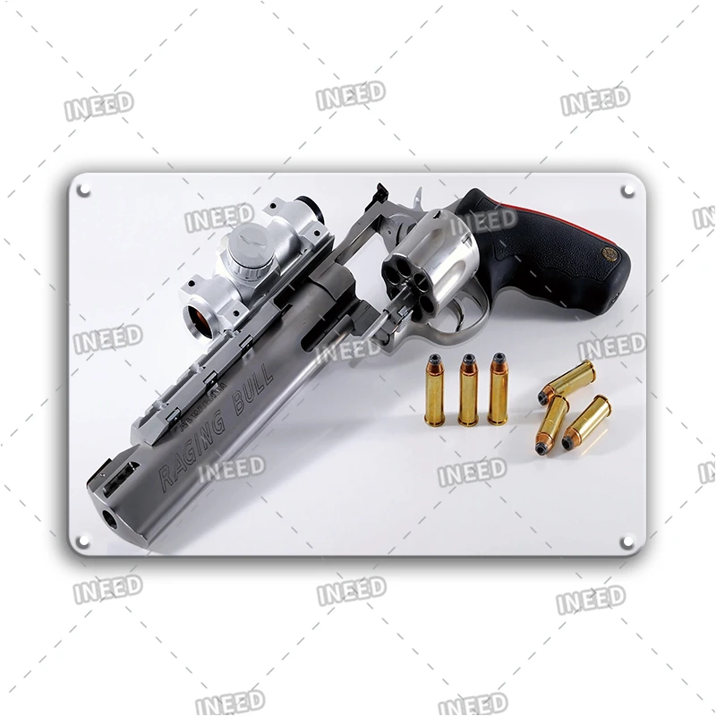 Military Weapon Tin Poster Vintage Gun Metal Sign Man Cave Room Decor Plaque Personalized Metal Poster Stickers Home Wall Decor