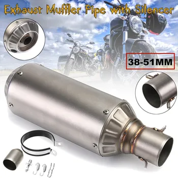 

38-51mm Universal Motorcycle Exhaust Muffler Pipe with Silencer Stainless Steel For Yamaha YZF R6/Honda/Kawasaki/Escape moto