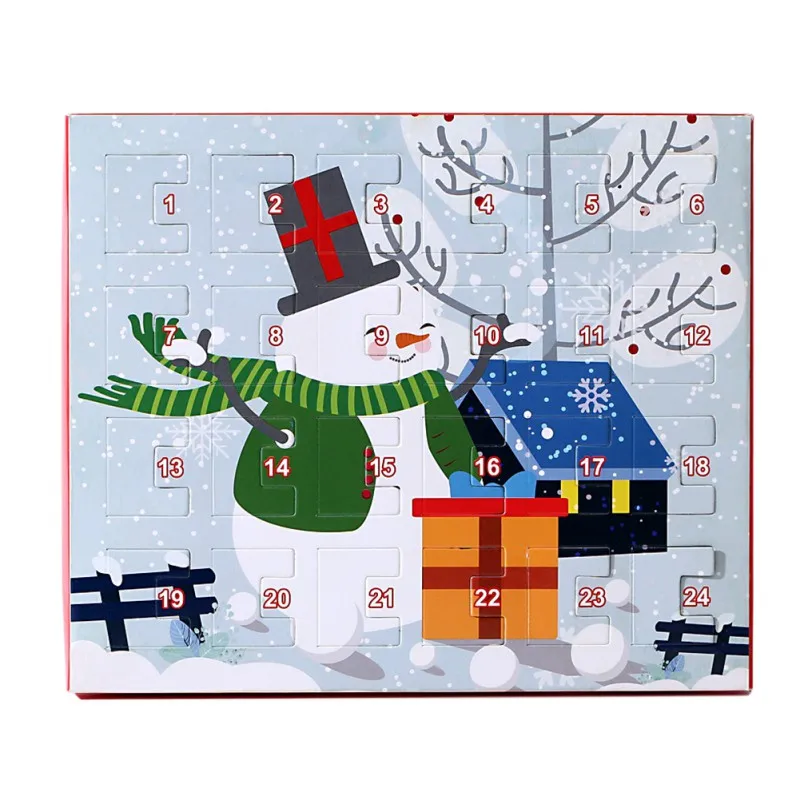 Рождественский календарь снеговик, детский Подарочный календарь, коробка с модным браслетом, ювелирное изделие, 24 дня, сделай сам, набор шармов для детей - Цвет: C