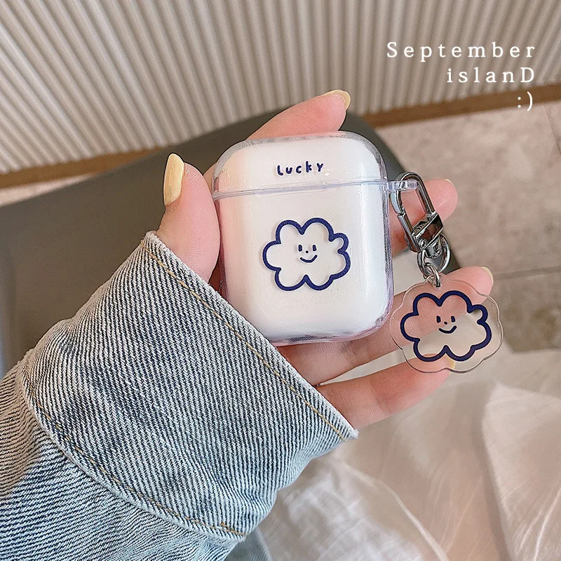 Cute Fresh Flower Earphone Case For AirPods 1 2 Pro Case Transparent TPU Air pods 3 Bluetooth Earphone Charging Box With Keyring Cute Fresh Flower Earphone Case For AirPods 1 2 Pro Case Transparent TPU Air pods 3 Bluetooth Earphone Charging Box With Keyring