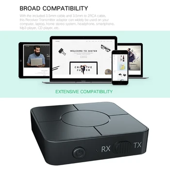 

Bluetooth 5.0 Receiver Transmitter 3.5mm AUX Jack RCA USB Dongle Stereo Wireless Adapter with Mic For TV PCCar Speakers