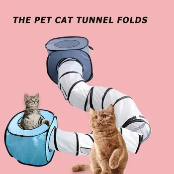 

2019 New Pet Cat Tunnel Tubes Foldable Toy Kitten Rabbit Indoor Outdoor Training Toy Cave Lightweight Cat Toys Cat Supplies