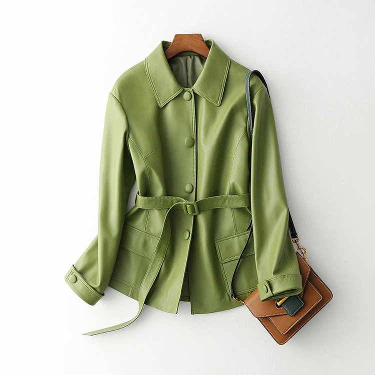 Женская куртка из натуральной кожи, корейское пальто из овчины, весна-осень, женские Куртки из натуральной кожи, Chaqueta Mujer 6908 KJ3560