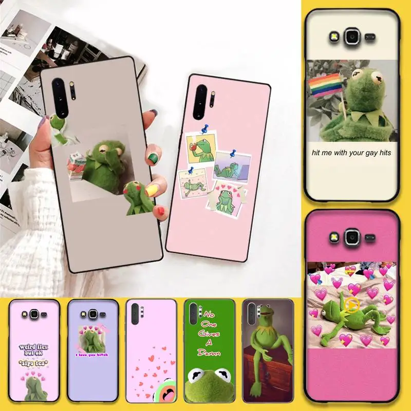 Мягкий черный чехол для телефона YJZFDYRM Kermit The Frog Meme Samsung Note 7 8 9 10 pro Galaxy J7 J8 J6 Plus 2018 Prime