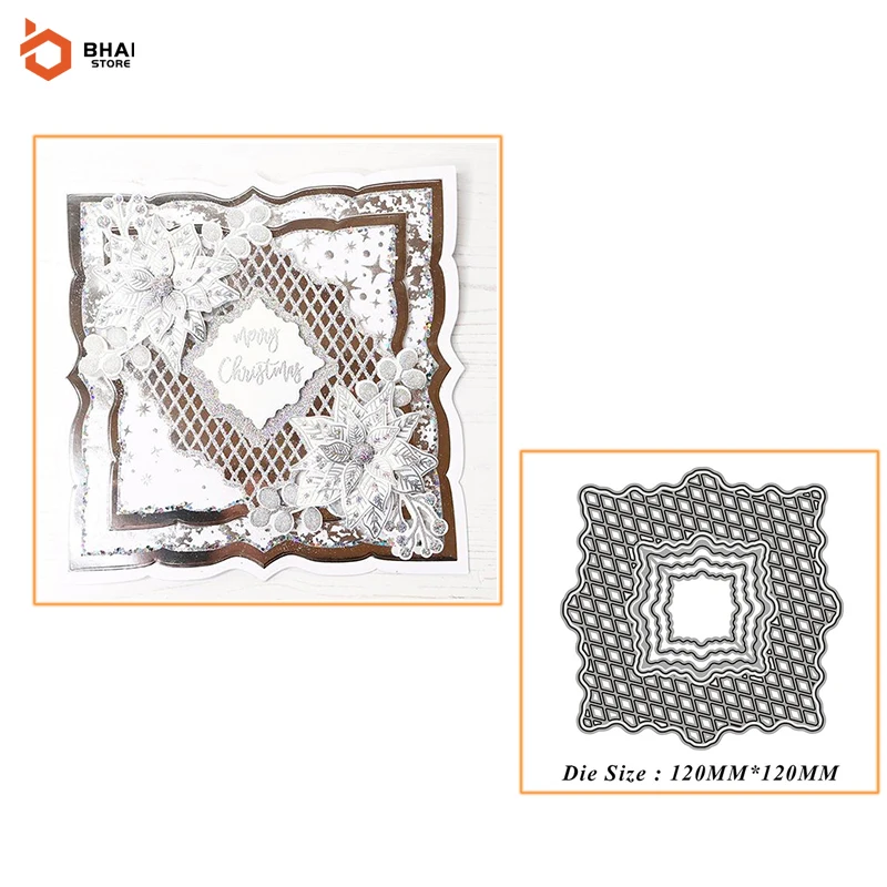 

Prismatic Grid Frame Metal Cutting Dies for DIY Scrapbooking Photo Album PaperCards Decor Crafts Embossing Cuts Stencils 2021 Ne