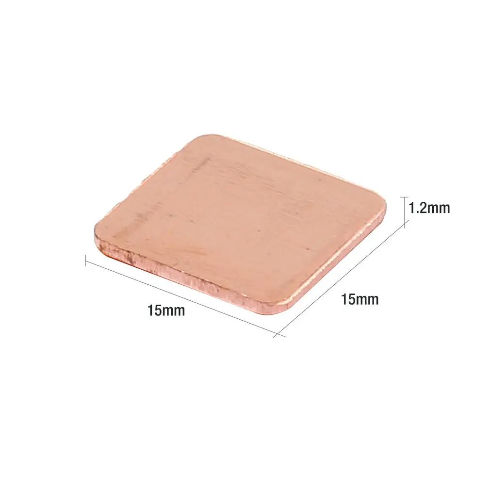 10 Pure Copper Brass Heatsink Shim Thermal Pad Barrier for Laptop Graphics Card 15x15mm Fast Thermal Dissipation